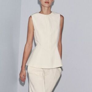 Zara Cream Peplum Blouse